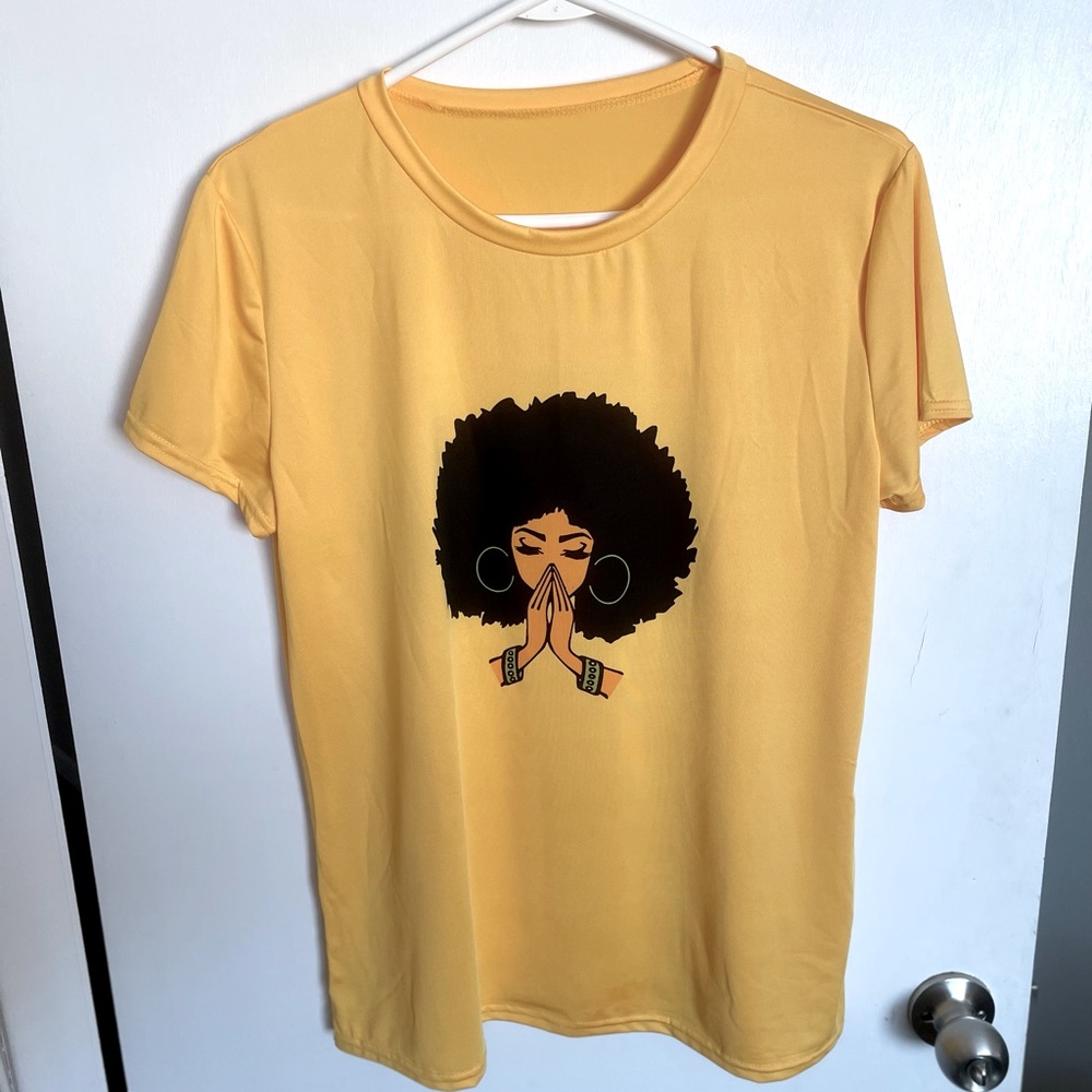 Afro Peace Crewneck Lightweight T-Shirt - Sizes 2XL & 3XL - Picture 3 of 13